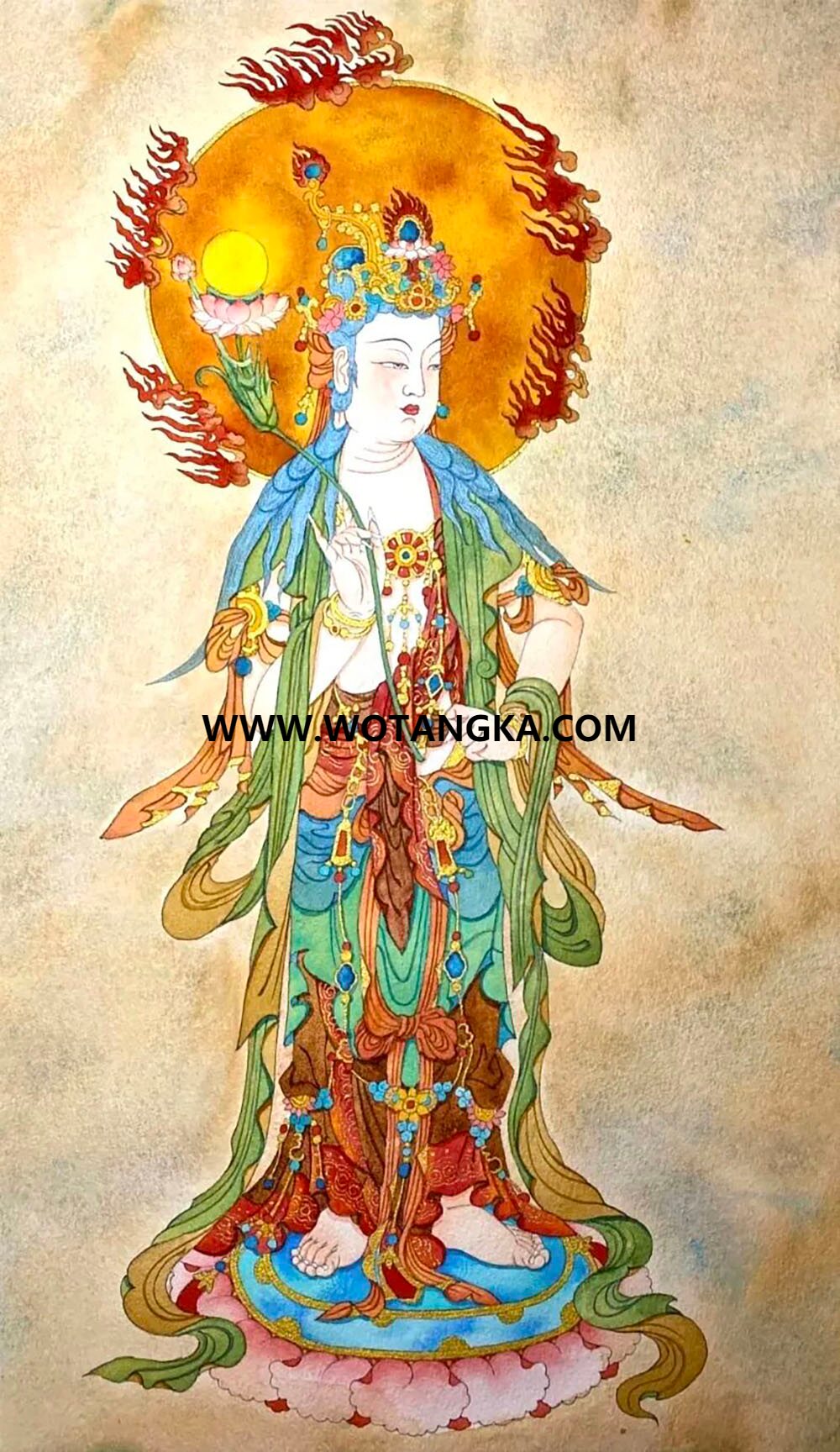 沃唐卡编号AC32418：月光菩萨