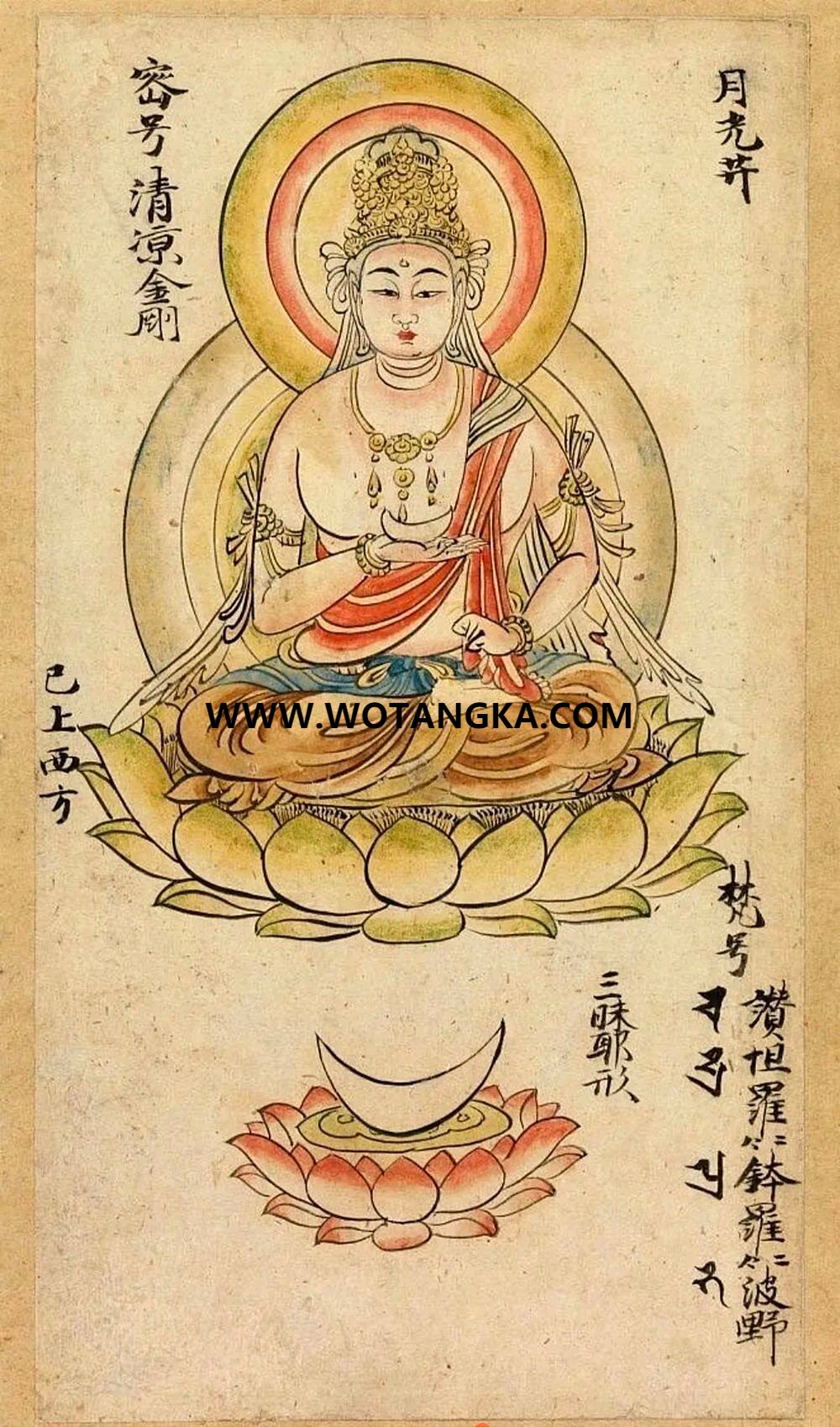 沃唐卡编号AC32612：月光菩萨（清凉金刚）