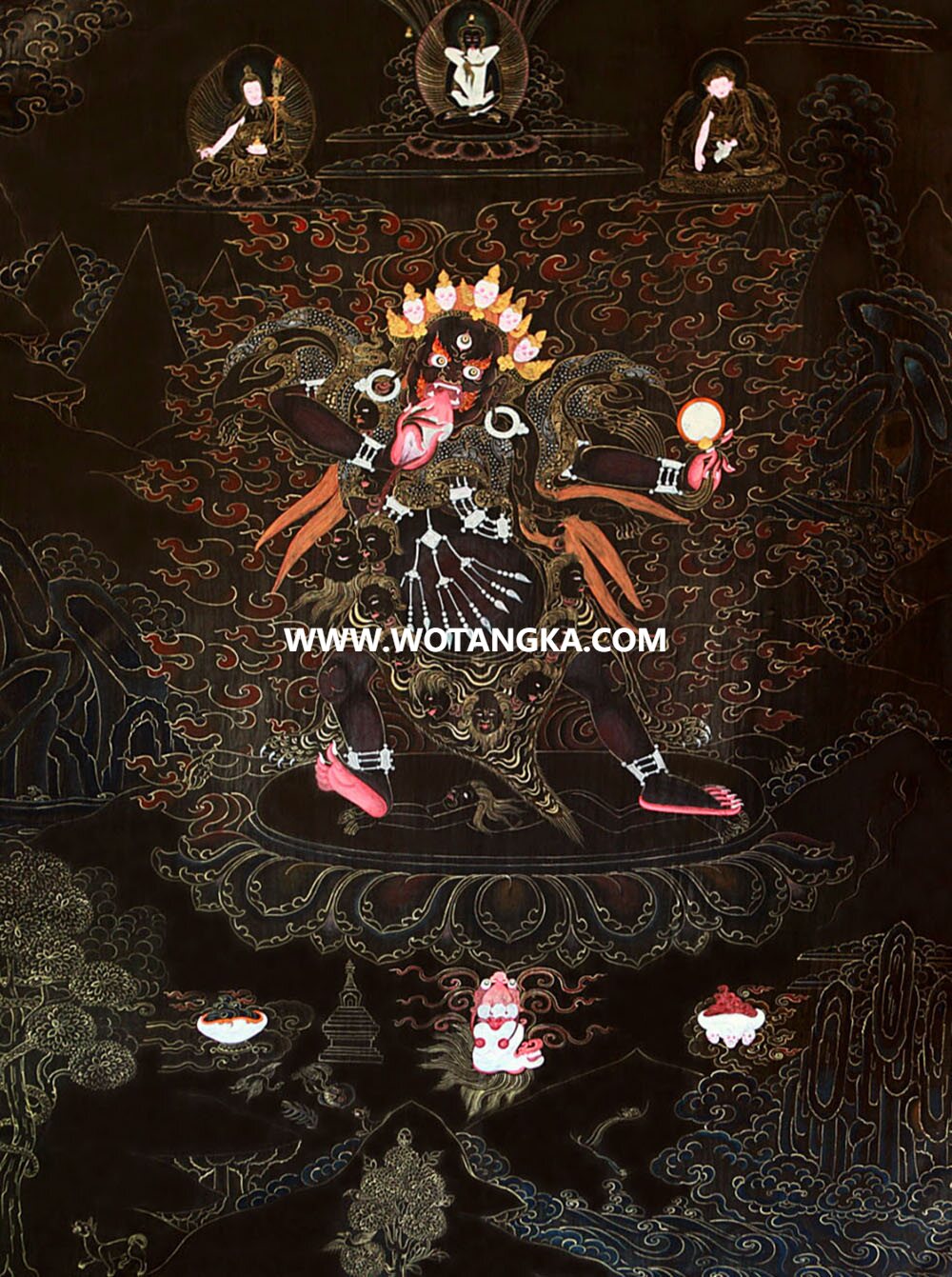 沃唐卡编号AC34968：德春拉姆护法