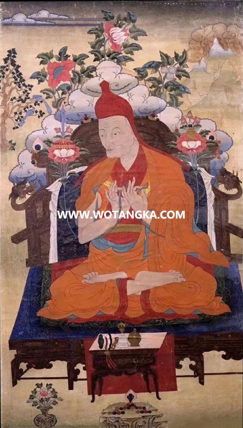 沃唐卡编号AC36915：第一世蒋贡康楚仁波切·罗卓泰耶