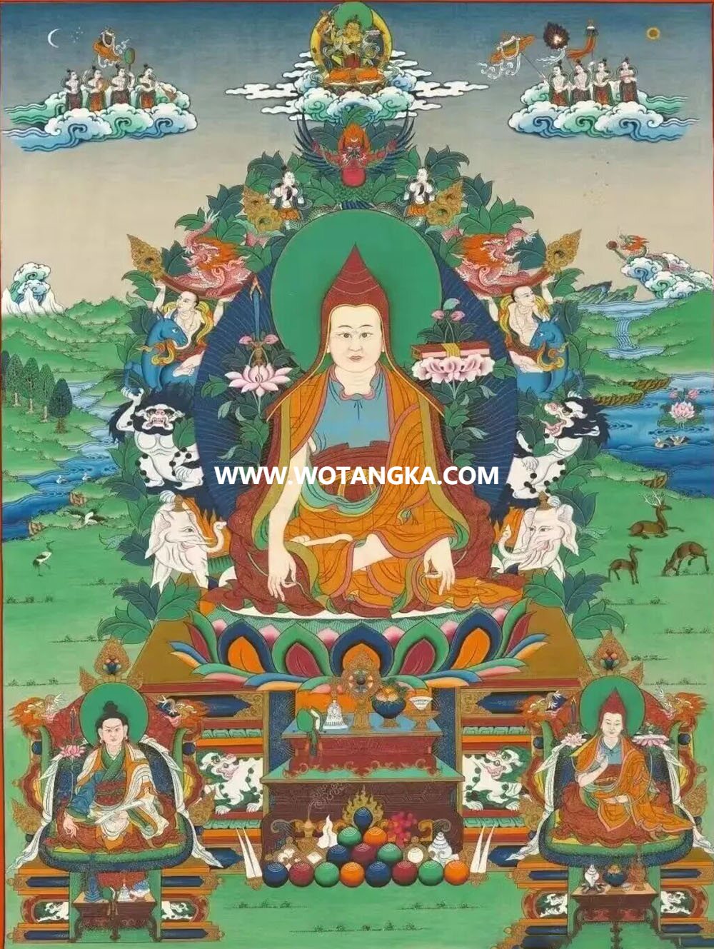 沃唐卡编号AC37214：第一世蒋贡康楚仁波切·罗卓泰耶