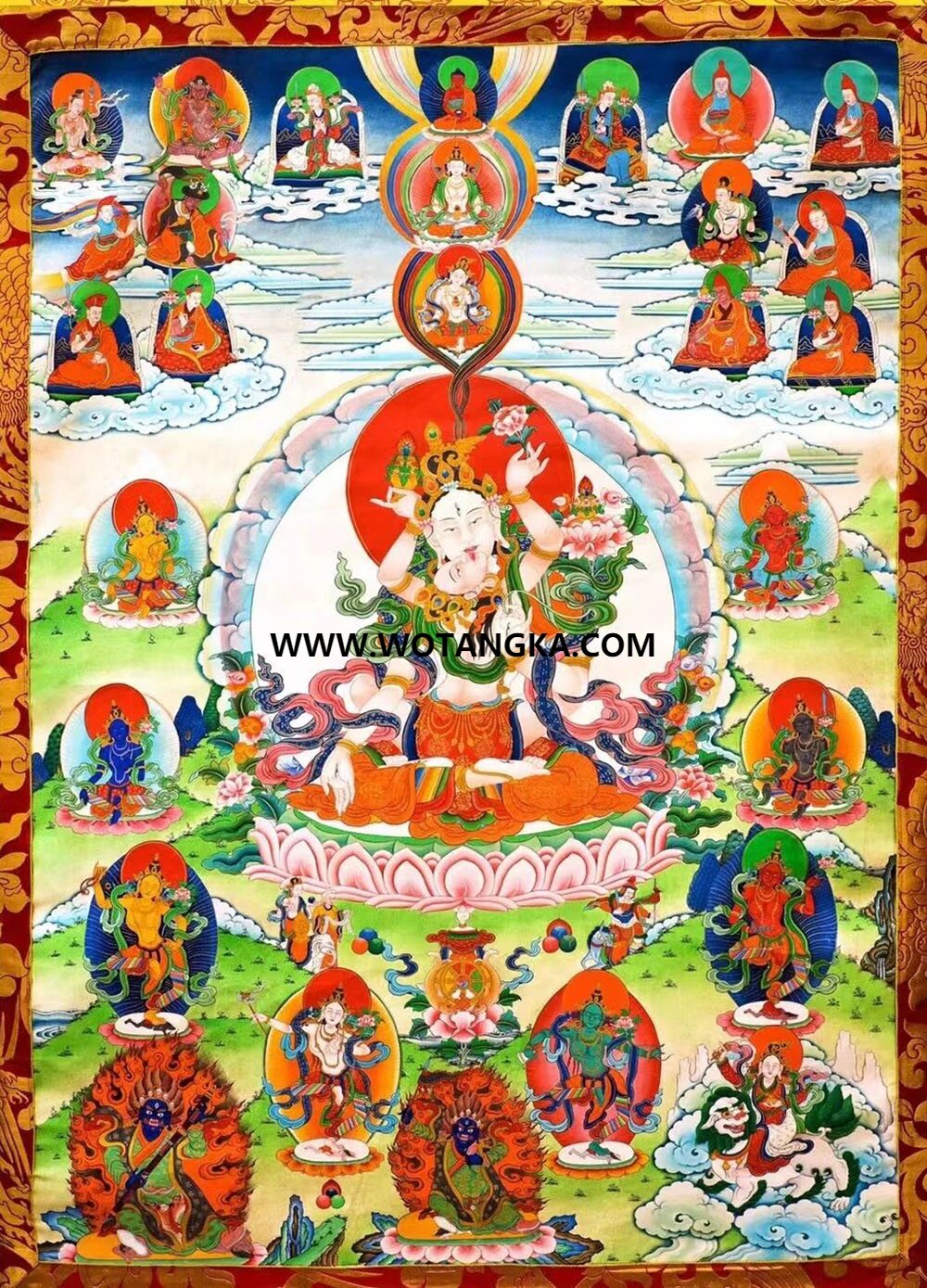 沃唐卡编号AC40916：双身白度母