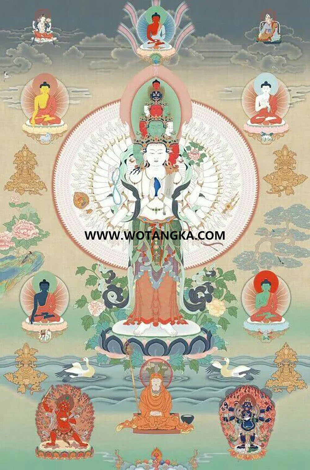 沃唐卡编号AC41826：千手观音