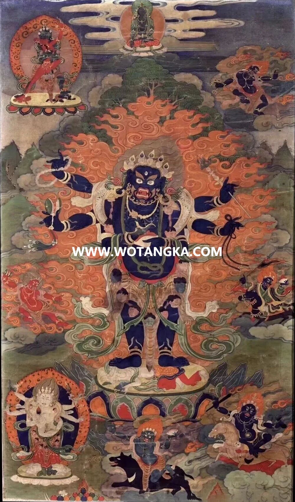 沃唐卡编号AC41972：六臂玛哈嘎拉（香巴噶举所传六臂怙主）