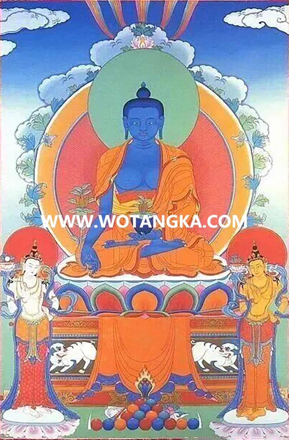 沃唐卡编号AC49674：药师佛