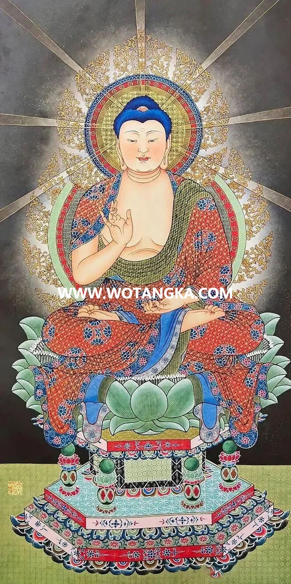 沃唐卡编号AC50135：释迦牟尼佛