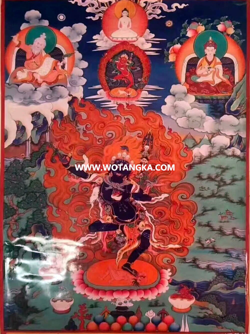 沃唐卡编号AC50926：黑金刚亥母