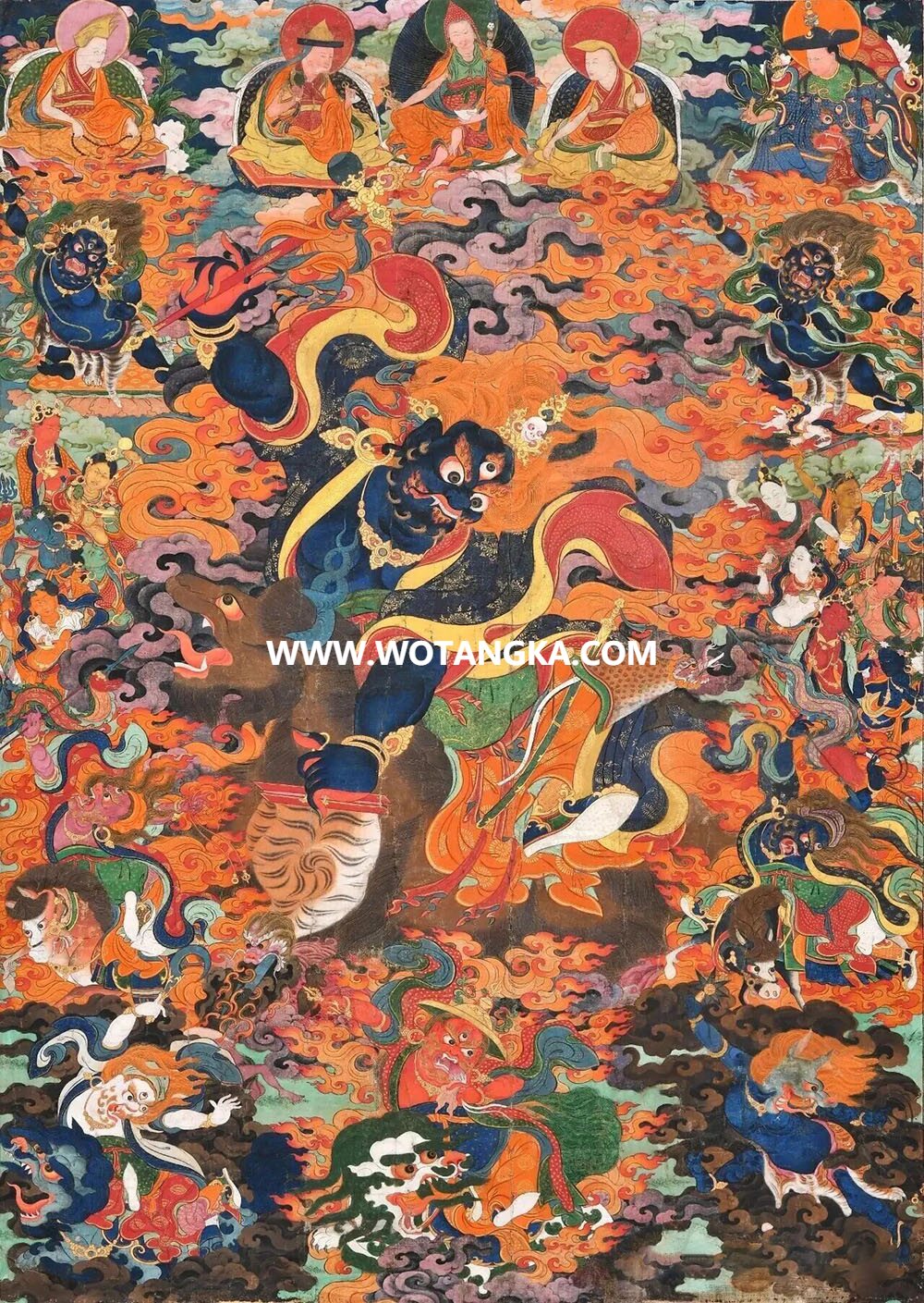 沃唐卡编号AC39476：骑羊单坚护法