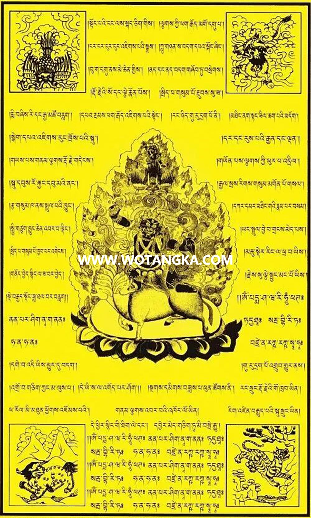 沃唐卡编号AC52849：忿怒莲师金刚铠甲天马旗