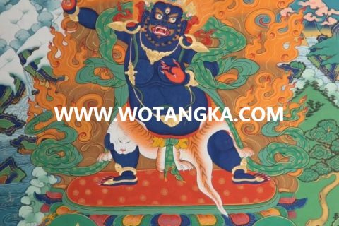 沃唐卡编号AC52891：金刚手菩萨雪域三怙主