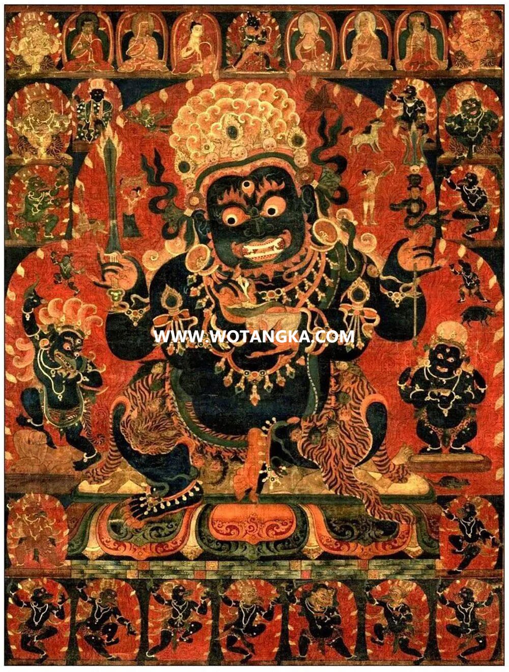 沃唐卡编号AC53948：四臂大黑天