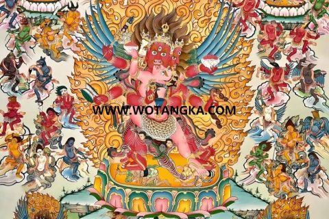 沃唐卡编号AC54921：中阴文武百尊（五十八忿怒尊）