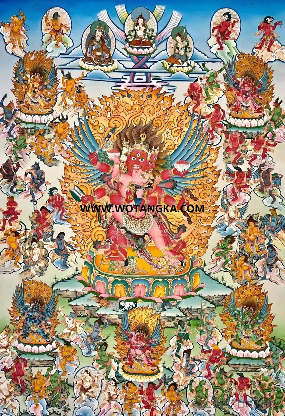 沃唐卡编号AC54921：中阴文武百尊（五十八忿怒尊）