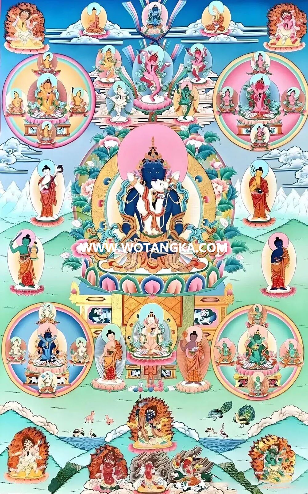 沃唐卡编号AC59137：中阴文武百尊（四十八寂静尊）