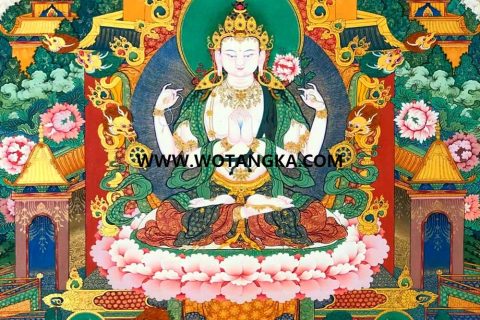 沃唐卡编号AC61247：四臂观音