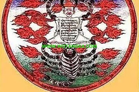 沃唐卡编号AC62138：忿怒莲师铁蝎咒轮