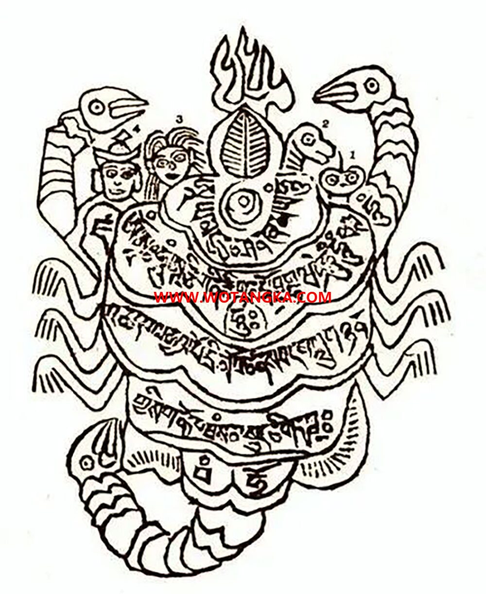 沃唐卡编号AC63139：忿怒莲师铁蝎咒轮