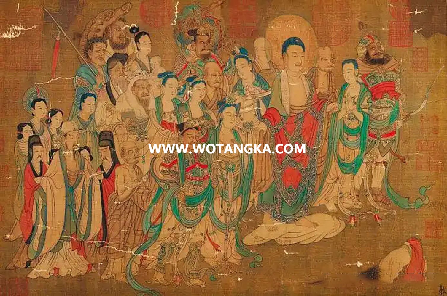 沃唐卡编号AC74815：燃灯佛授记释迦文图