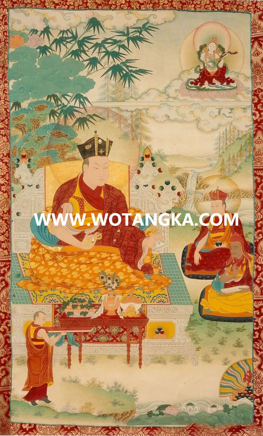 沃唐卡编号AC74965：第六世噶玛巴·通瓦敦殿