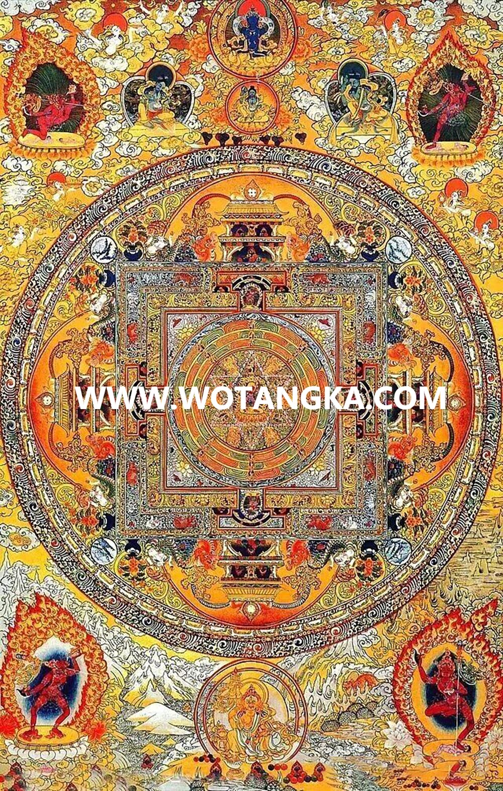 沃唐卡编号AC75329：空行圣地胜乐二十四境曼茶罗