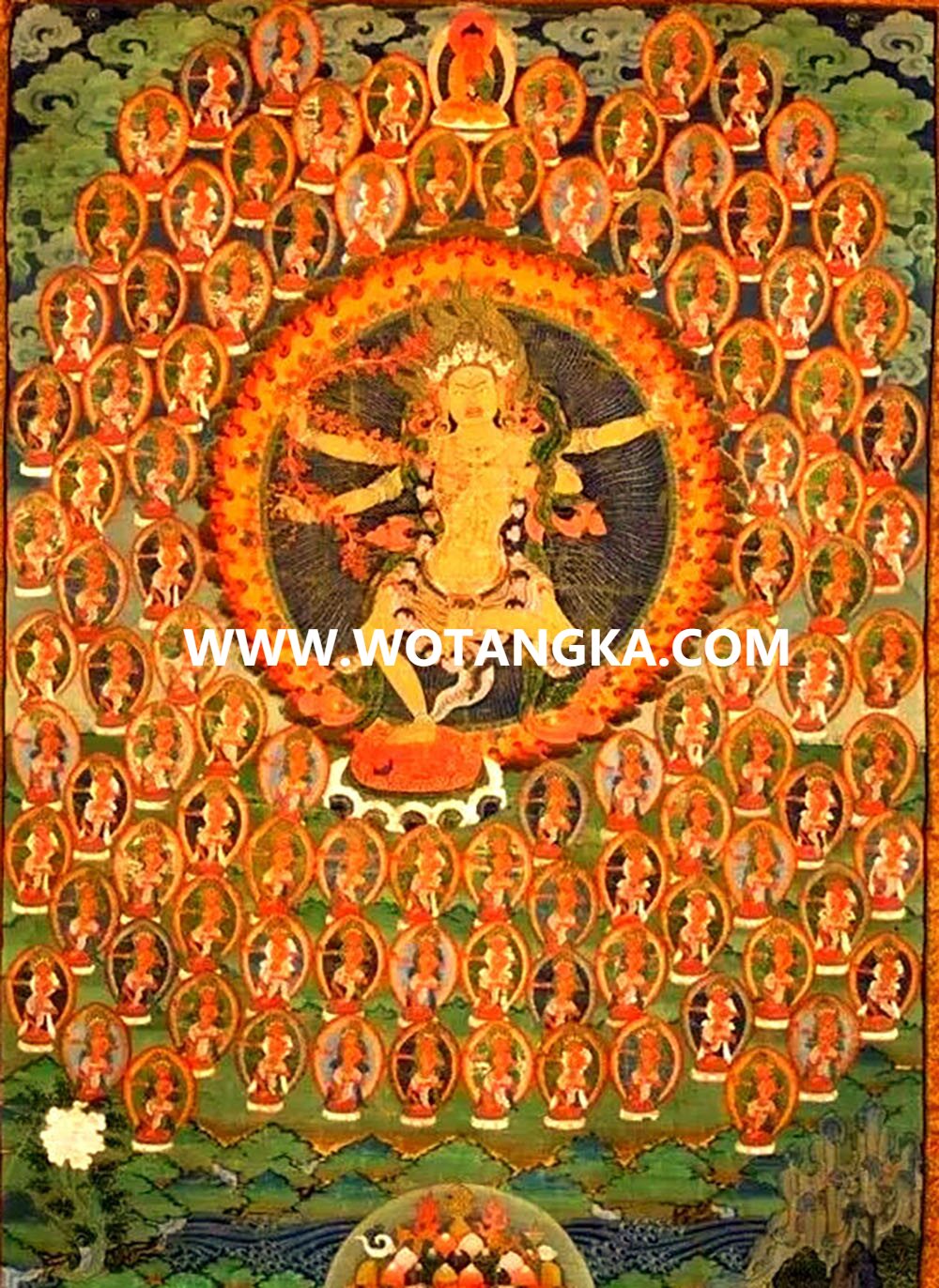 沃唐卡编号AC78493：黄身作明佛母