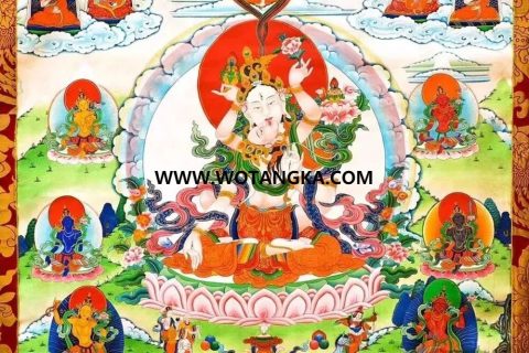 沃唐卡编号AC82460：白度母双身相