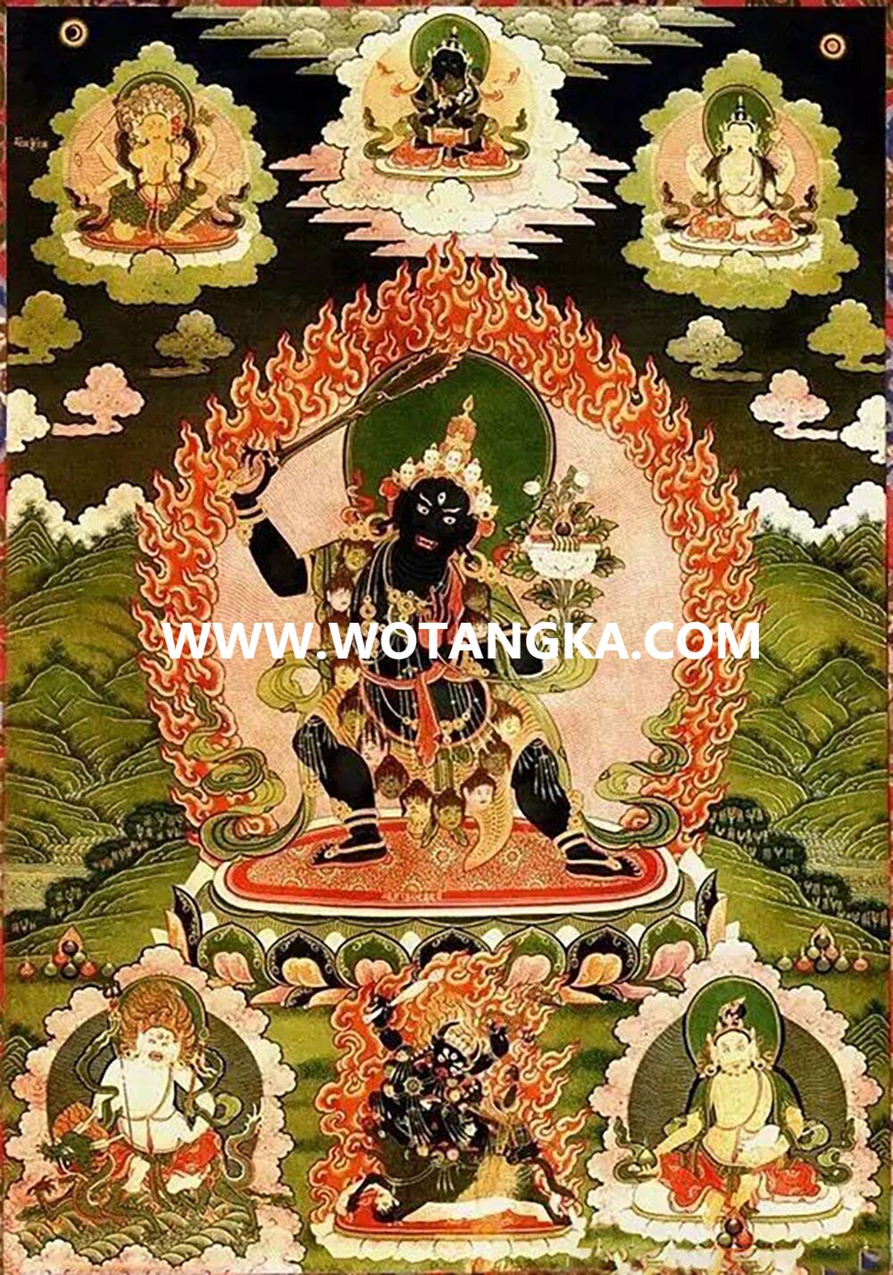 沃唐卡编号AC82671：黑文殊菩萨