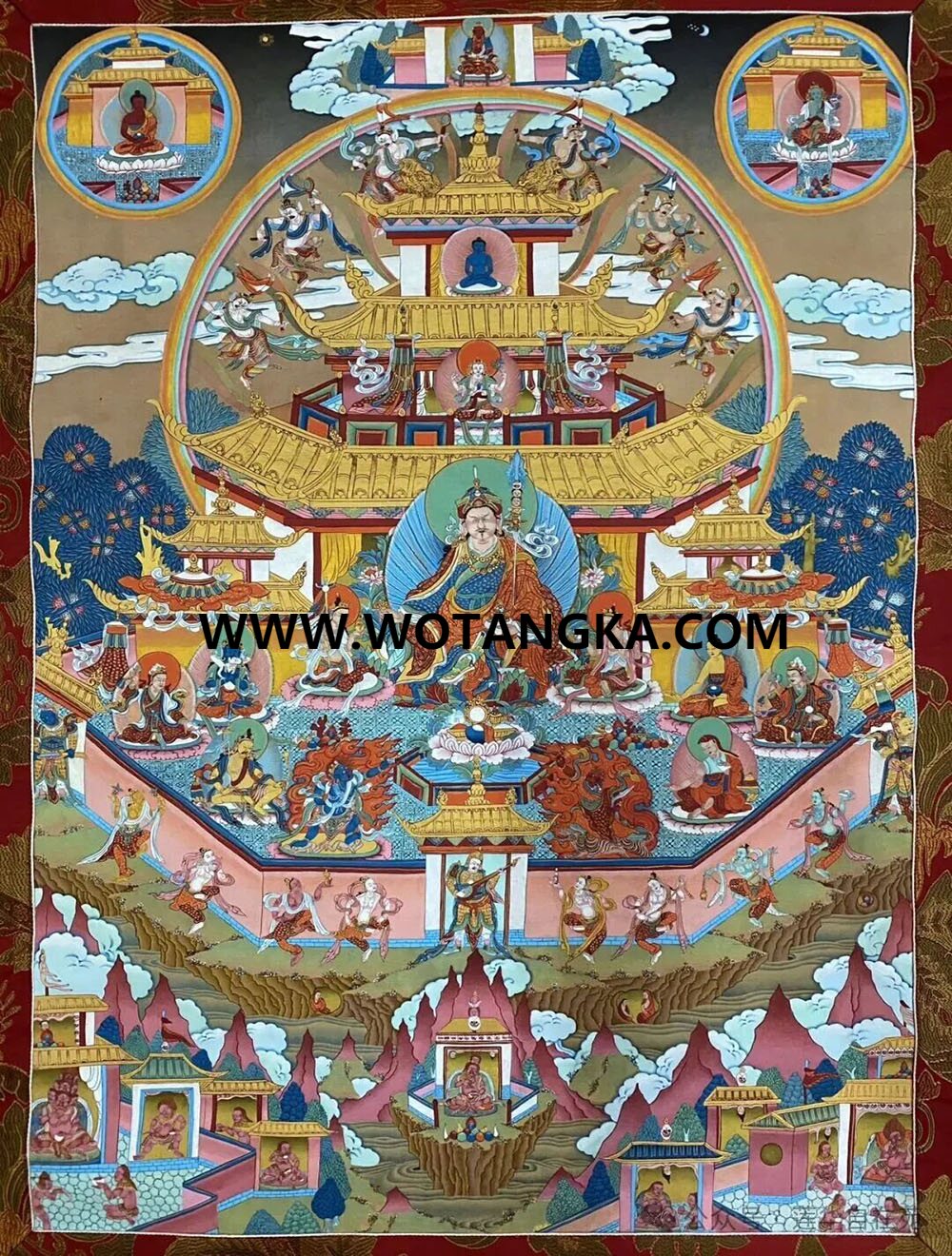 沃唐卡编号AC82971：莲花生大士邬金净土