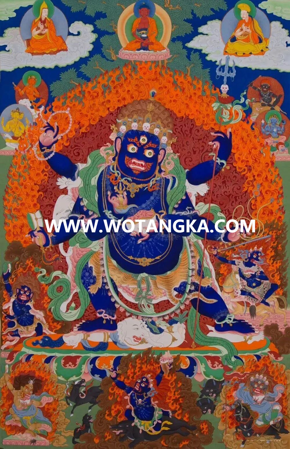 沃唐卡编号AC83256：六臂玛哈嘎拉
