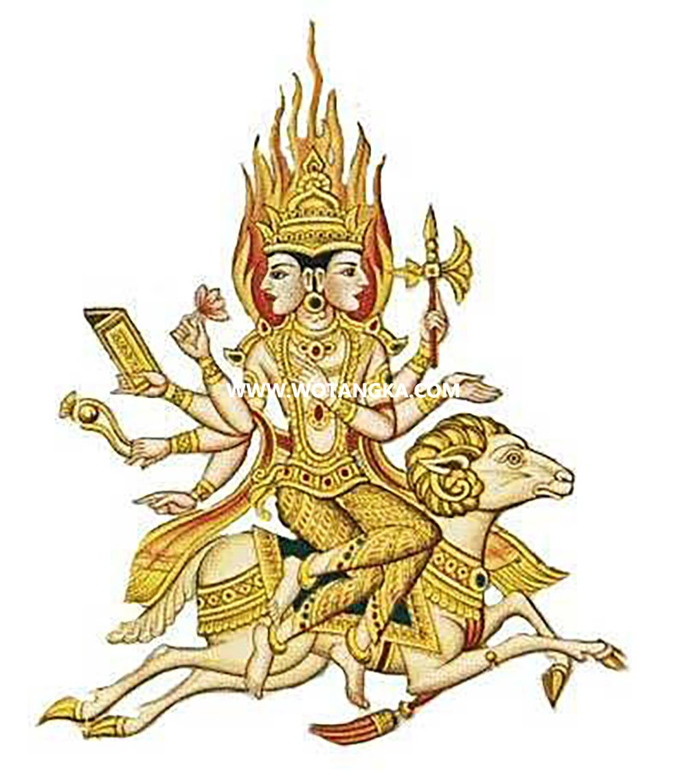 沃唐卡编号AC83469：火神阿耆尼