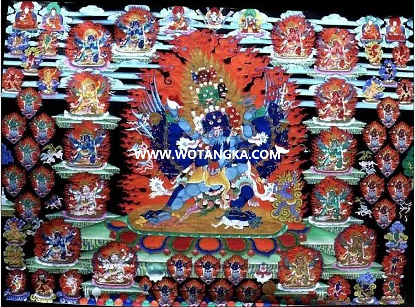 沃唐卡编号AC83694：九面十八臂普巴金刚