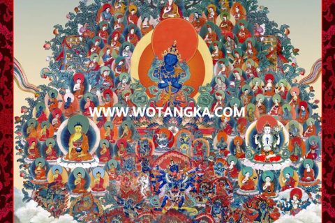 沃唐卡编号AC84350：金刚持佛噶举派皈依境