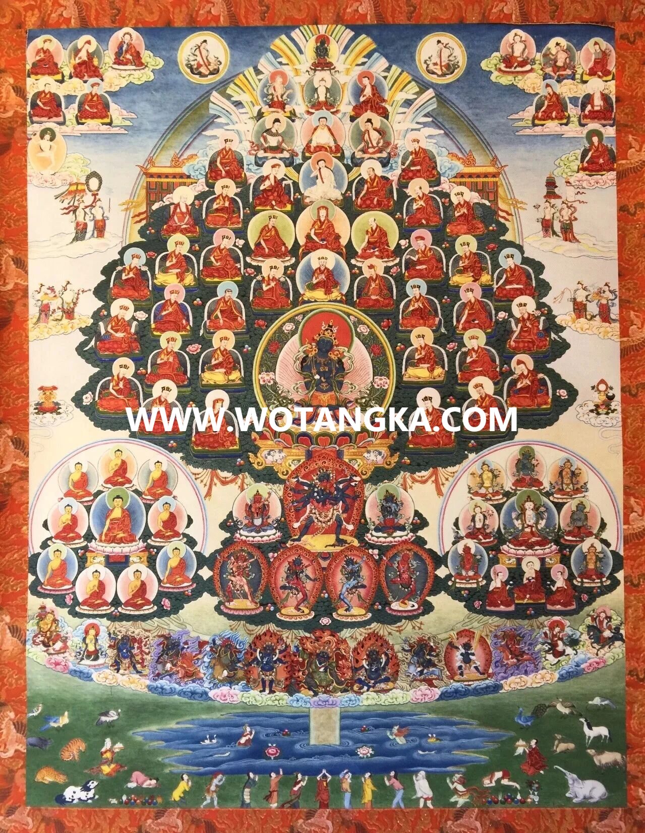 沃唐卡编号AC89631：金刚持噶举派皈依境