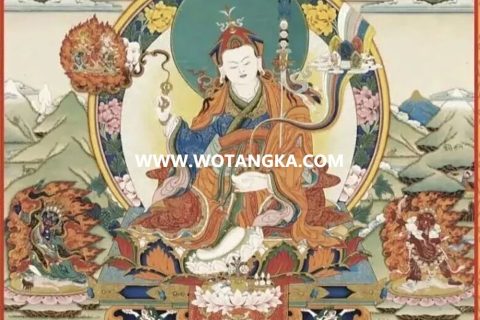 沃唐卡编号AC93571：莲花生大士三根本合修