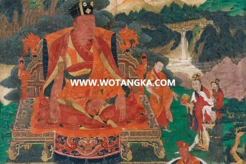 沃唐卡编号AC94570：黑帽法王噶玛巴