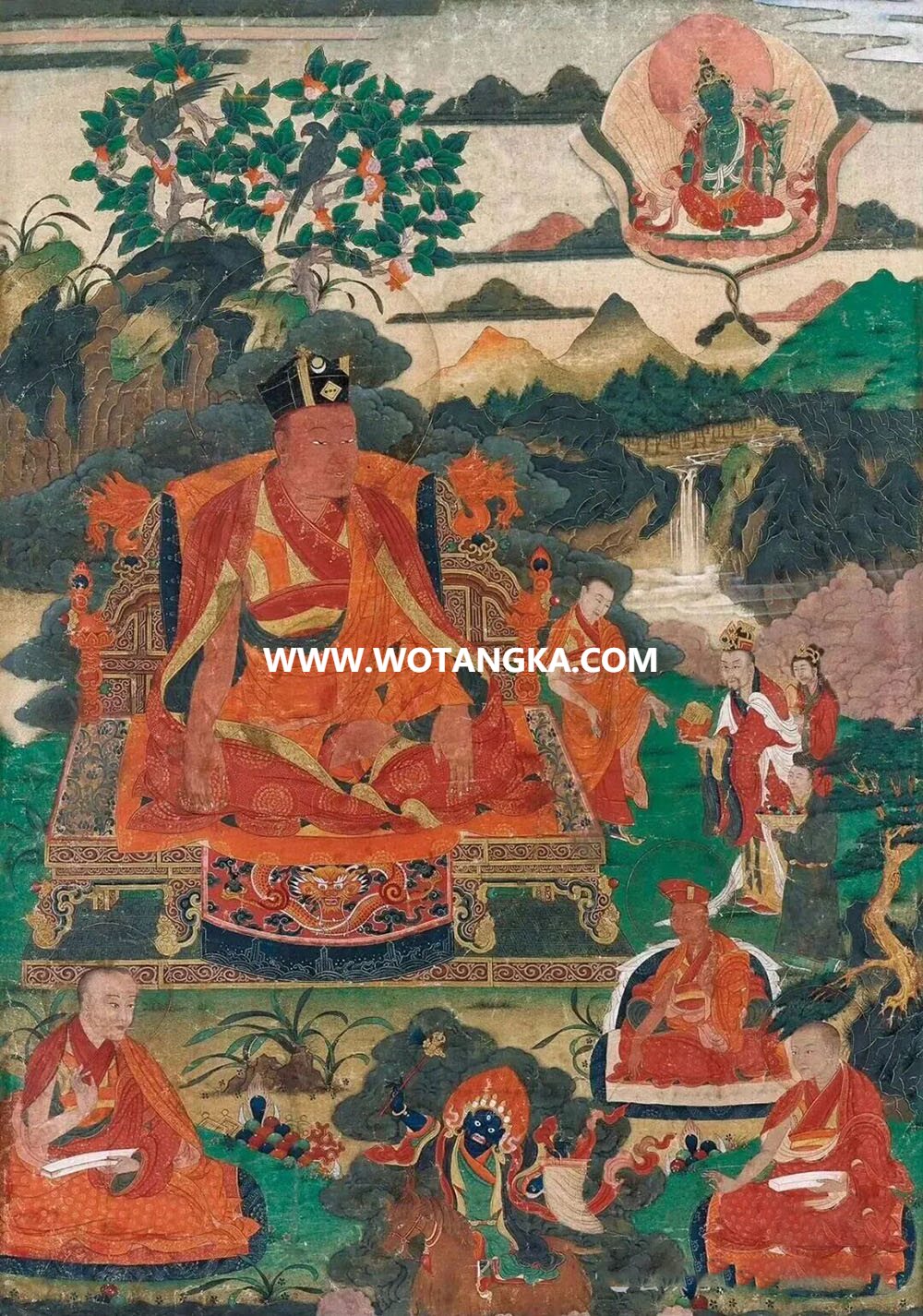 沃唐卡编号AC94570：黑帽法王噶玛巴