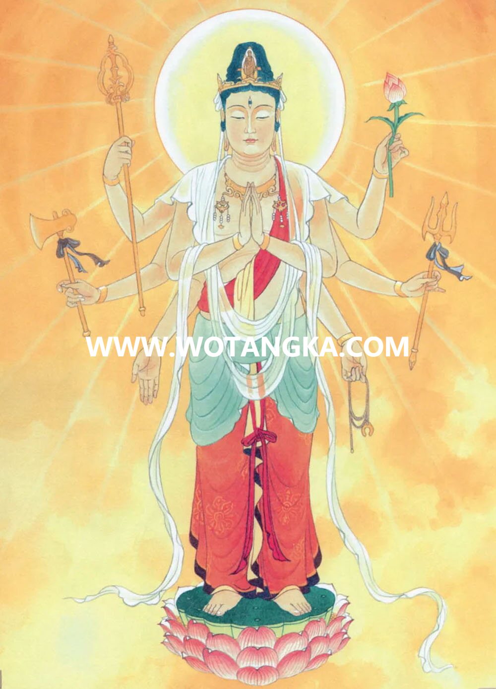 沃唐卡编号AC94682：八臂观音