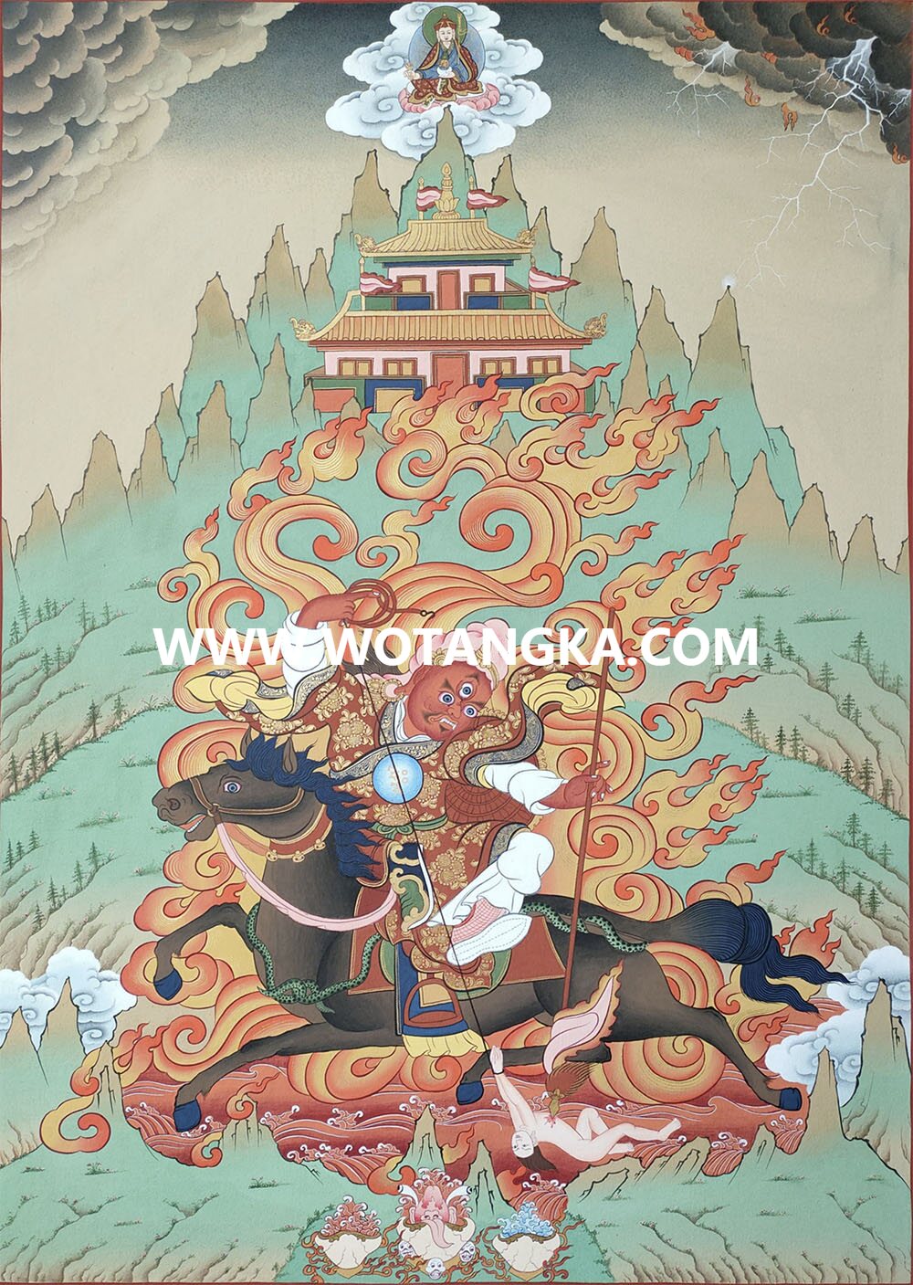 沃唐卡编号AC94785：紫玛尔护法