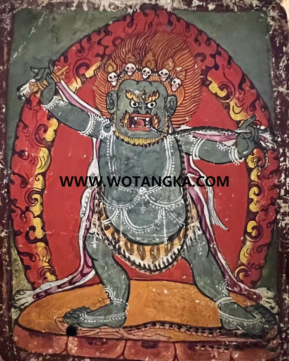 沃唐卡编号AC98547：威猛金刚手菩萨（惹琼巴传承）