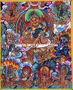 编号118-7269815：彩绘小唐卡-五方财神·四大天王（长方形·5*4CM左右）