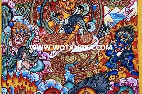 编号118-7269815：彩绘小唐卡-五方财神·四大天王（长方形·5*4CM左右）