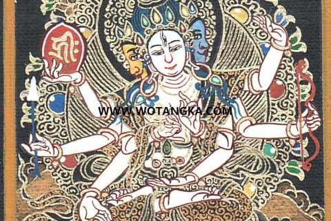 编号118-7384519：黑金小唐卡-尊胜佛母（长方形·4.4*3.3CM左右）