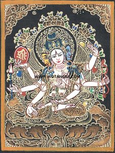 编号118-7391528：黑金小唐卡-尊胜佛母（长方形·4.4*3.3CM左右）