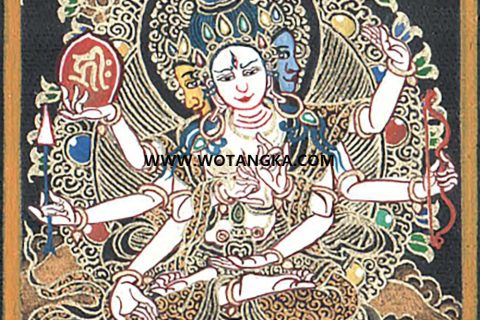 编号118-7391528：黑金小唐卡-尊胜佛母（长方形·4.4*3.3CM左右）