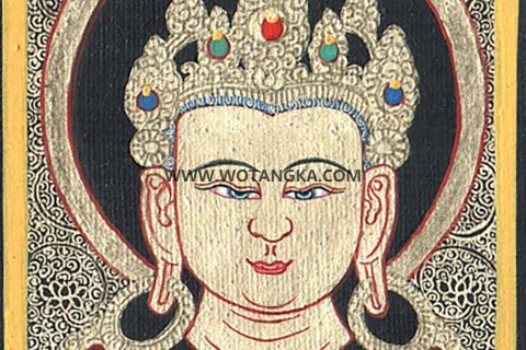 编号118-7581326：黑金小唐卡-弥勒菩萨·佛头（长方形·4.4*3.3CM左右）