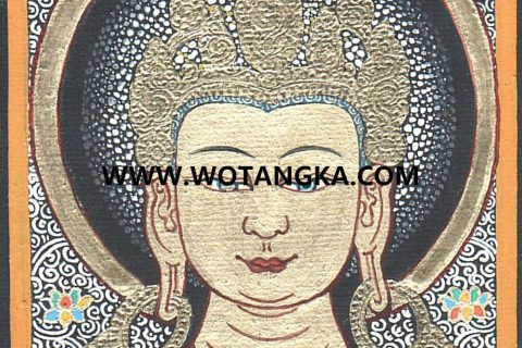 编号118-7689124：黑金小唐卡-阿弥陀佛·佛头（长方形·4.4*3.3CM左右）