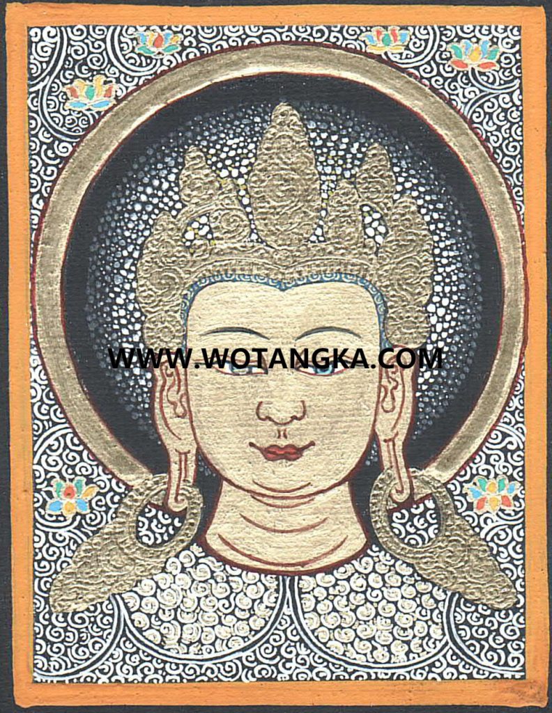 编号118-7689124：黑金小唐卡-阿弥陀佛·佛头（长方形·4.4*3.3CM左右）