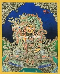 编号118-7845926：黑金小唐卡-财宝天王（长方形·5*4CM左右）