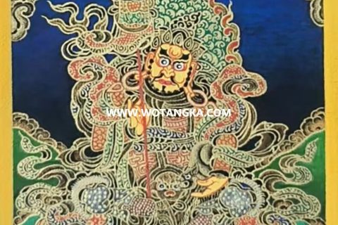 编号118-7845926：黑金小唐卡-财宝天王（长方形·5*4CM左右）