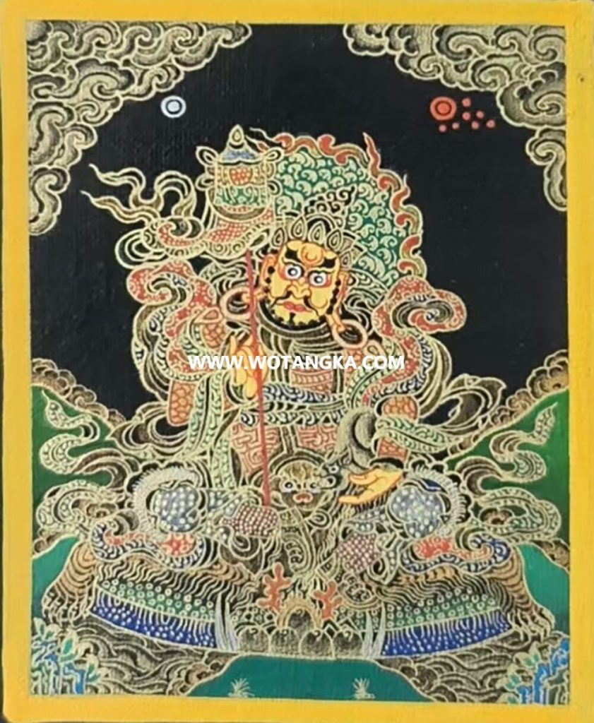 编号118-8163759：黑金小唐卡-财宝天王（长方形·5*4CM左右）